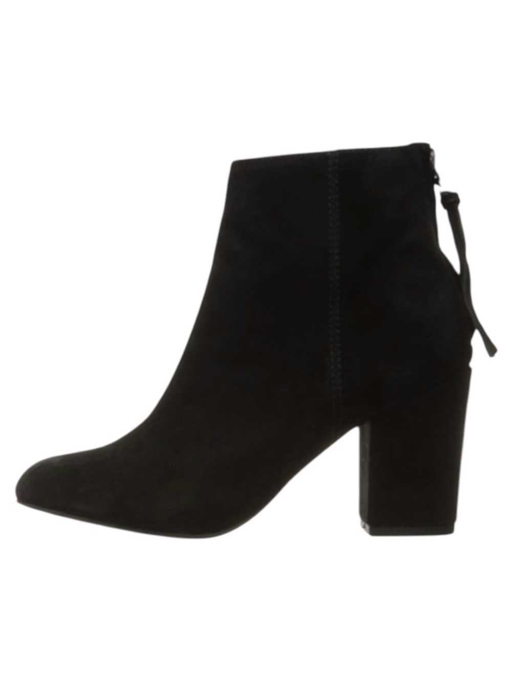 ​Steve Madden Black Leather Suede Block Heel Ankle Boots Size 8